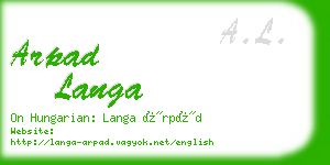 arpad langa business card